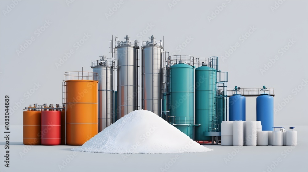 Obraz premium Salt Refinery Harnessing Advanced Chemical Processes for Purification and Fortification