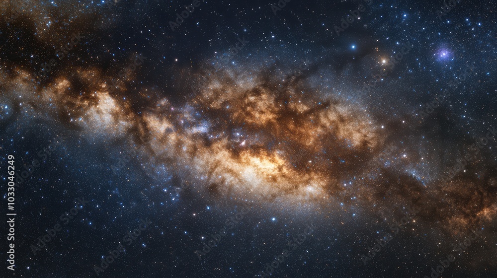 Fototapeta premium A dark, starry sky with a band of the Milky