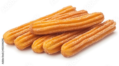 Churros isolated on white background. 