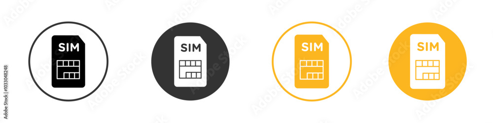 sim card icon black and white vector outline sign sim card icon black and white vector outline sign