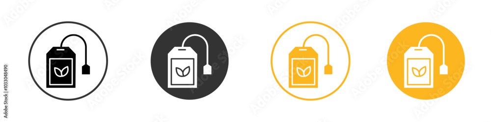 Tea bag icon black and white vector outline sign Tea bag icon black and white vector outline sign