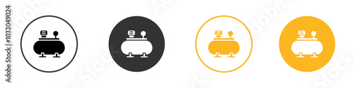Air compressor pump icon black and white vector outline sign