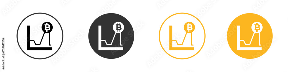 Bitcoin Evolution icon black and white vector outline sign Bitcoin Evolution icon black and white vector outline sign