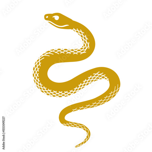 Snake wrapped in a spiral - Year of the snake 2025 clip art