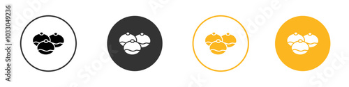 belgian buns icon black and white vector outline sign