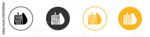 blood glucose icon black and white vector outline sign