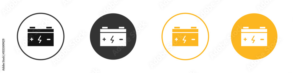 car battery icon black and white vector outline sign car battery icon black and white vector outline sign