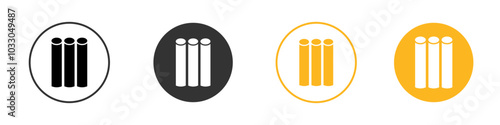 Chalk icon black and white vector outline sign