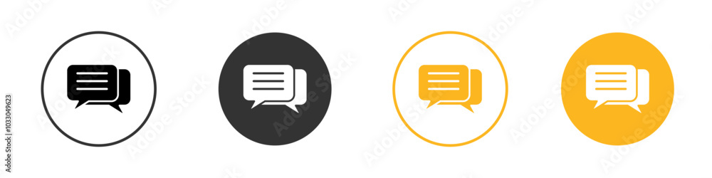 Comment icon black and white vector outline sign Comment icon black and white vector outline sign