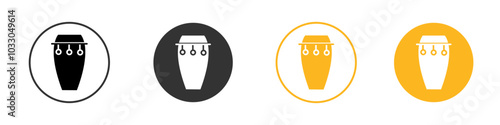 Conga drum icon black and white vector outline sign