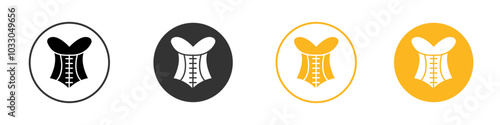 Corset icon black and white vector outline sign