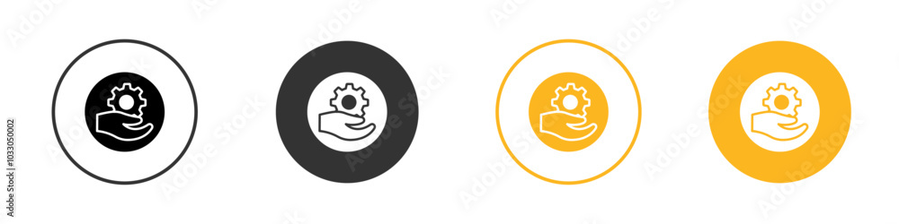 engineering service icon black and white vector outline sign engineering service icon black and white vector outline sign