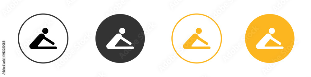 Fitness exercise icon black and white vector outline sign Fitness exercise icon black and white vector outline sign