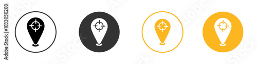 Geo Targeting icon black and white vector outline sign