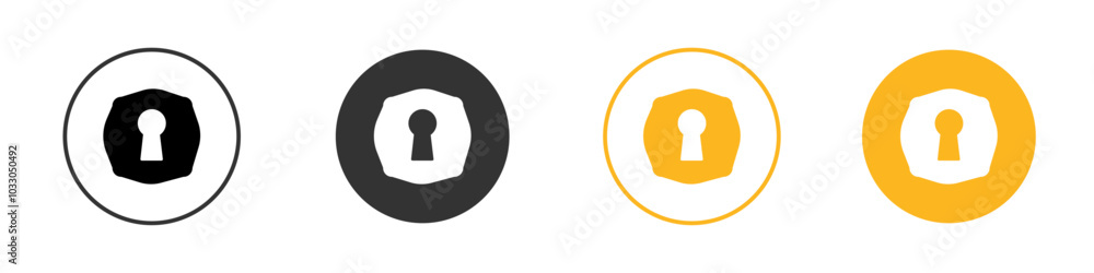 key hole icon black and white vector outline sign key hole icon black and white vector outline sign