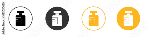 injection vial icon black and white vector outline sign
