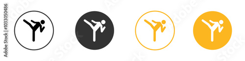 karate icon black and white vector outline sign