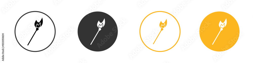 Matches icon black and white vector outline sign Matches icon black and white vector outline sign