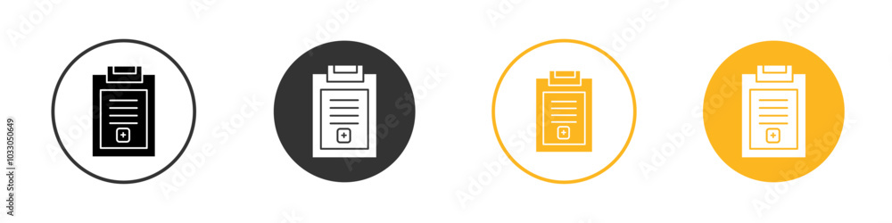 medical clipboard form icon black and white vector outline sign medical clipboard form icon black and white vector outline sign