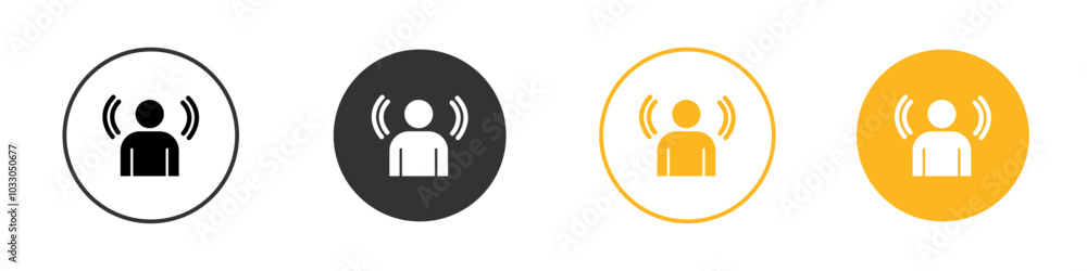 Mind awareness icon black and white vector outline sign Mind awareness icon black and white vector outline sign