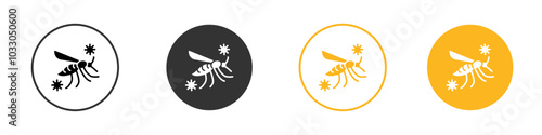 malaria icon black and white vector outline sign