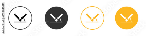 Metal trap icon black and white vector outline sign