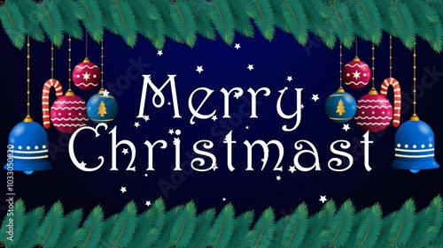 Merry christmast papercut motion banner