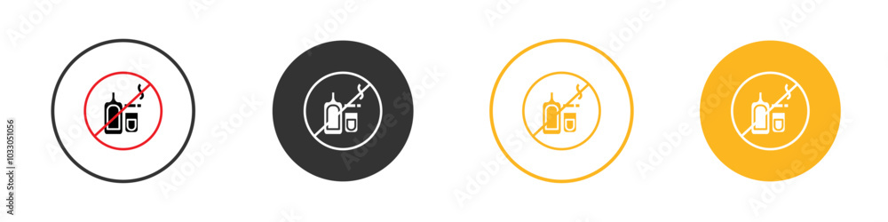 Quitting bad habits icon black and white vector outline sign Quitting bad habits icon black and white vector outline sign