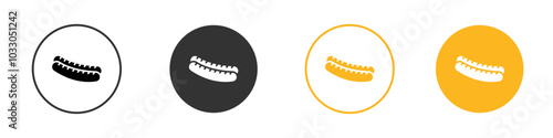 sausages icon black and white vector outline sign