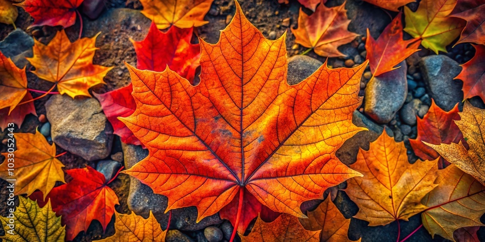 Captivating Orange Leaf in Drone Photography Showcasing Fall Textures and Colors Captivating Orange Leaf in Drone Photography Showcasing Fall Textures and Colors