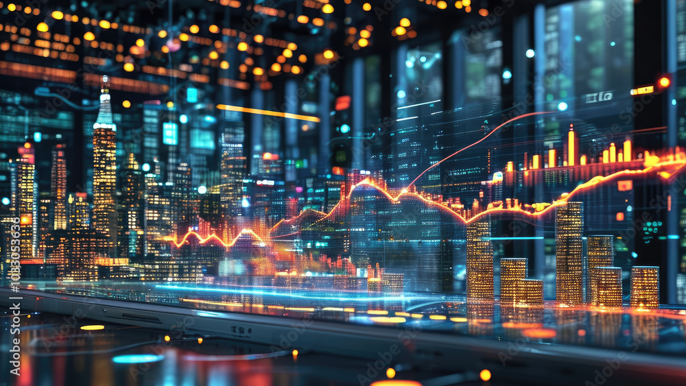 Obraz premium Future Digital Economy: Global Transactions in the Era of Innovation