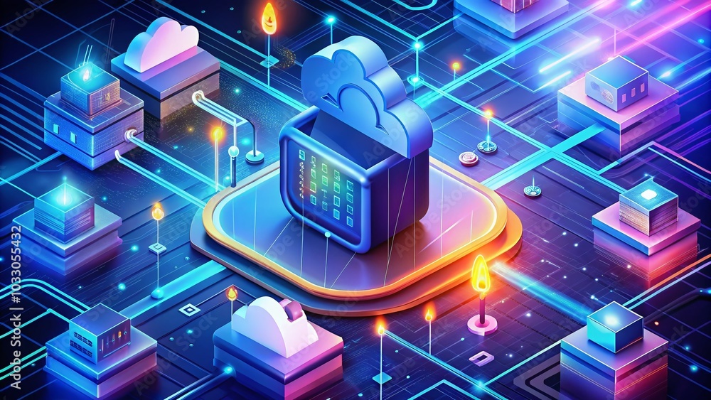 Cloud Storage Cyber Security Isometric Illustration for Data Protection and Safe Cloud Computing Technology Cloud Storage Cyber Security Isometric Illustration for Data Protection and Safe Cloud Computing Technology