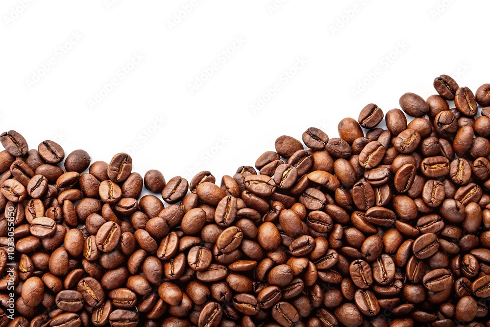 Stack of coffee beans with leading lines Stack of coffee beans with leading lines
