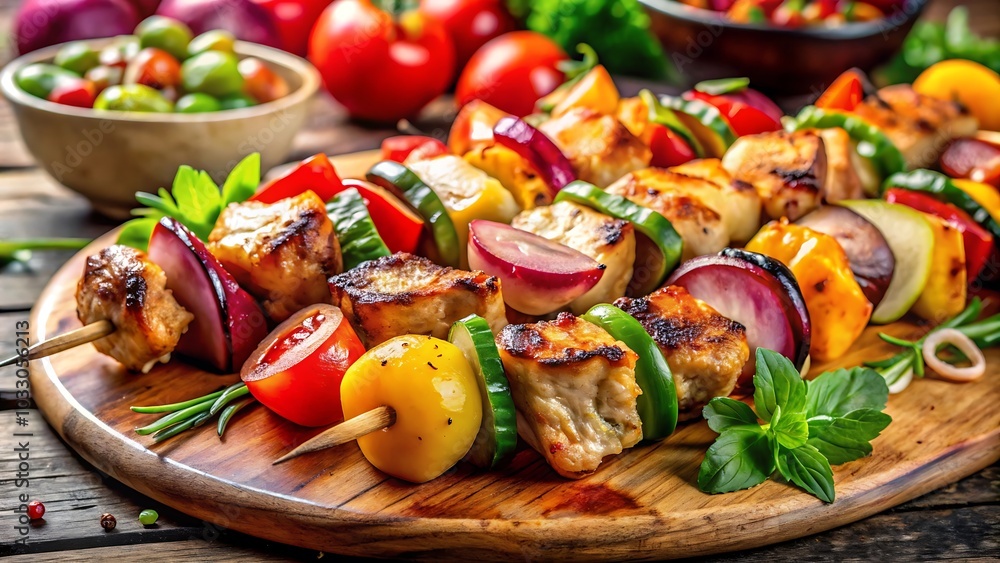 grilled chicken with vegetables, Generative AI