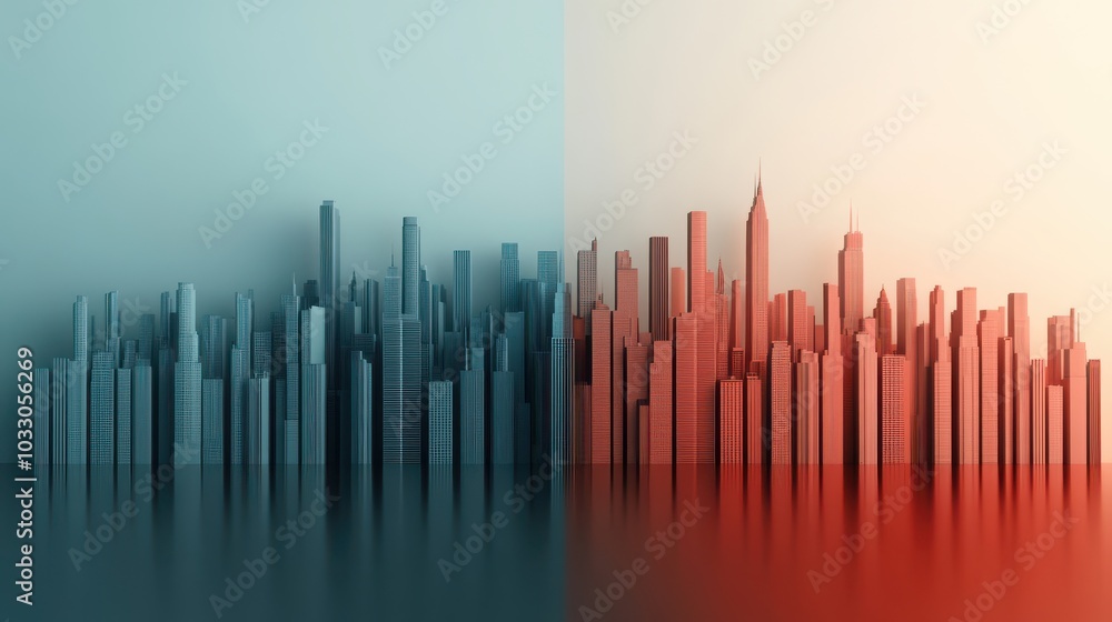 Contrasting urban landscapes a study in color and form Contrasting urban landscapes a study in color and form