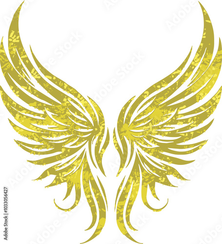 Retro Angel Wings logo vector. 	