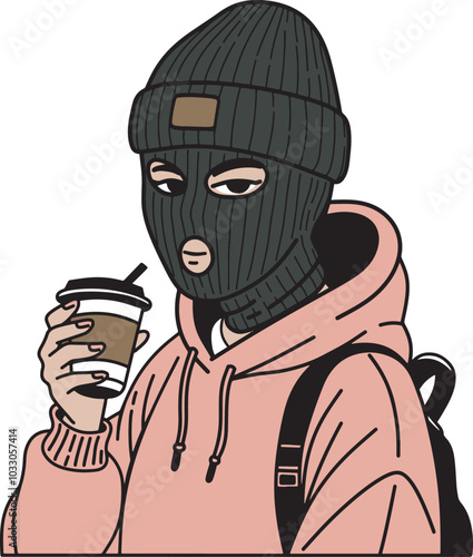 Ski mask character design art