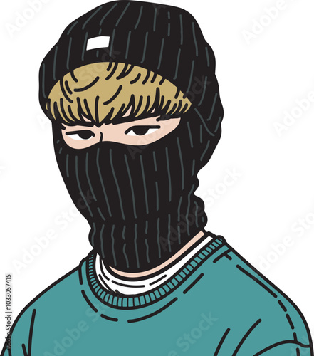 Ski mask character design art