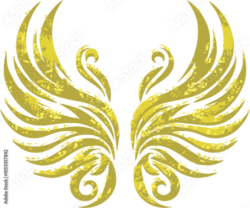 Retro Angel Wings logo vector. 	