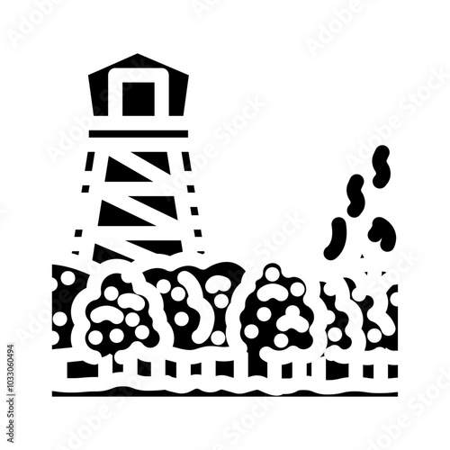 firewatch tower wildfire disaster glyph icon vector. firewatch tower wildfire disaster sign. isolated symbol illustration