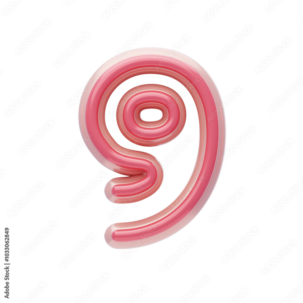 3D Colorful Puzzle Piece Number 9. 3D Icon 3D Colorful Puzzle Piece Number 9. 3D Icon