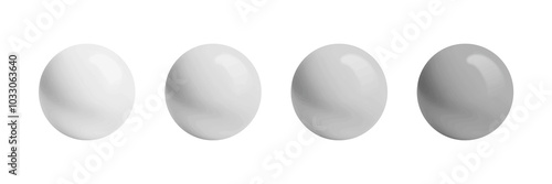 Four Glossy Spheres in Gradient Lighting