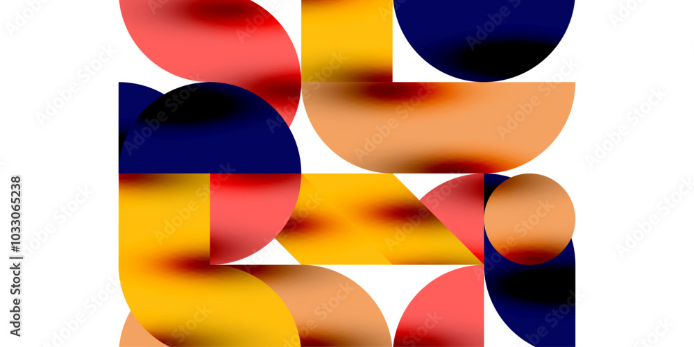 Shadow effect shiny circles and round triangles geometric modern art. Vector Illustration For Wallpaper, Banner, Background, Card, Book Illustration, landing page Shadow effect shiny circles and round triangles geometric modern art. Vector Illustration For Wallpaper, Banner, Background, Card, Book Illustration, landing page