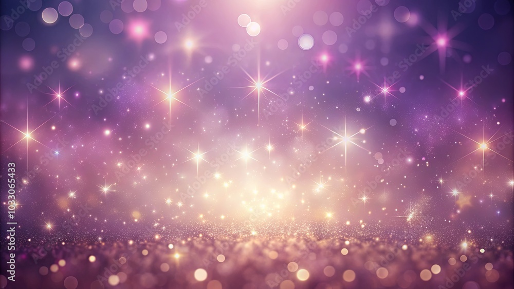 A Sparkling Background of Shimmering Lights and Glowing Stars on a Dreamy Purple and Gold Gradient A Sparkling Background of Shimmering Lights and Glowing Stars on a Dreamy Purple and Gold Gradient