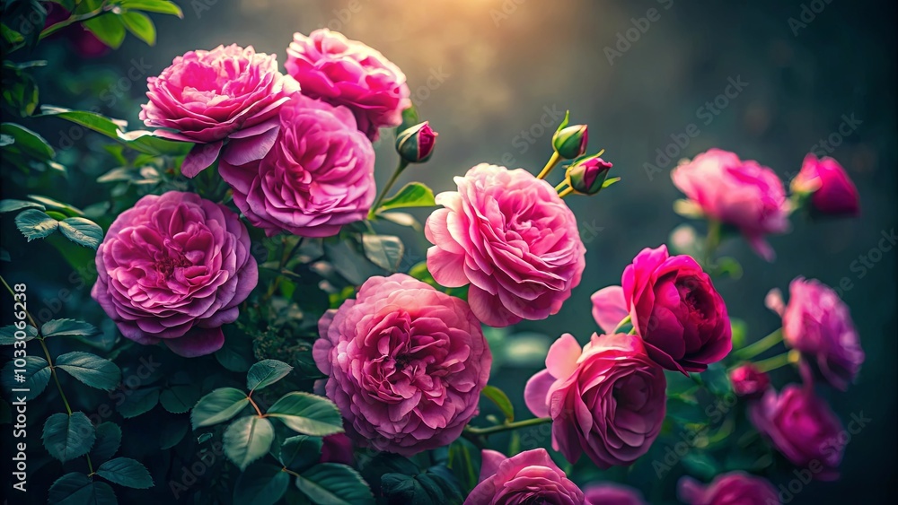 A symphony of soft pink blossoms with delicate petals, emerging from a backdrop of lush green foliage, bathed in the warm glow of a setting sun. A symphony of soft pink blossoms with delicate petals, emerging from a backdrop of lush green foliage, bathed in the warm glow of a setting sun.