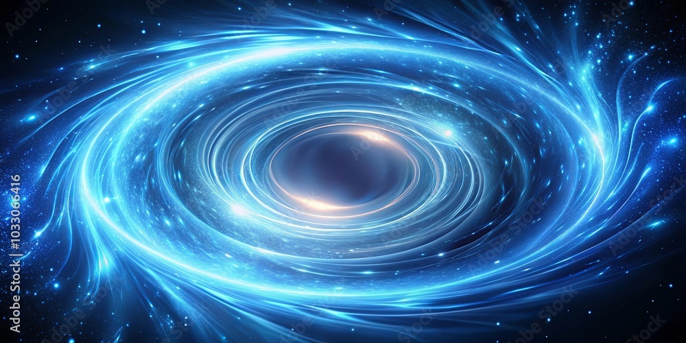Fototapeta premium A Cosmic Dance of Light and Dark, a Glowing Vortex in the Universe's Infinite Expanse