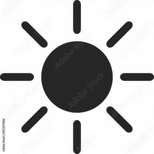 sunny sun black icon isolated on white