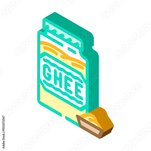 ghee ayurveda isometric icon vector. ghee ayurveda sign. isolated symbol illustration