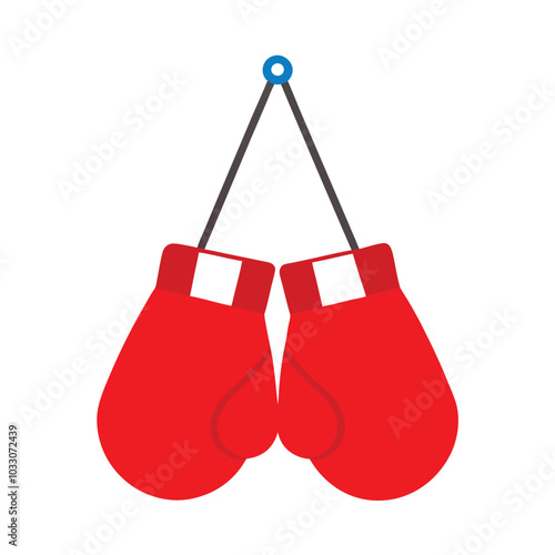 Hanging Boxing Gloves vector illustration isolated on a white background