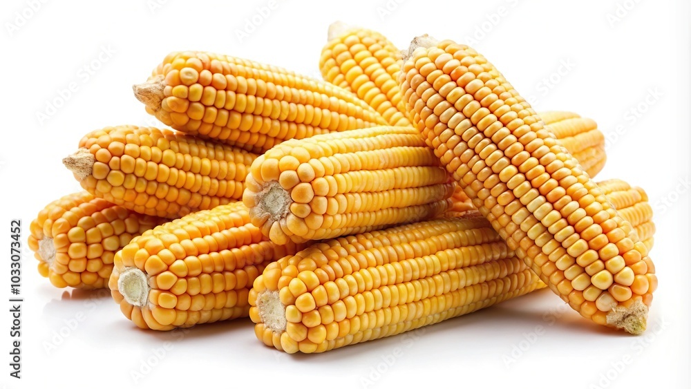 Ripe corn kernels isolated on white background Ripe corn kernels isolated on white background